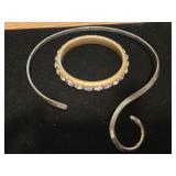 Curved Hard Choker & Beaded Bracelet