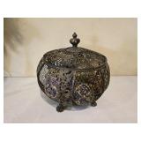 Heavy Meyal Basket w/Decorative Orbs