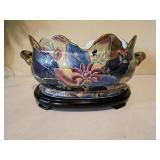 Porcelain Jardiniere w/Tobacco Leaf Pattern