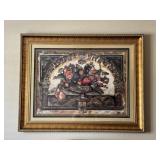 Liz Jardine Fruit Bow Lithograph Print Gold Frame