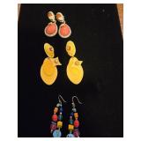 3 Pr Colorful Earrings
