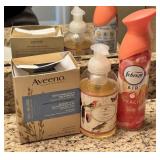 Aveeno Bath Treatment , Hand Soap, Febreze Spray