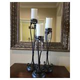 3 Tall Candle Holders with Battery Candles