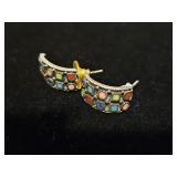 Sterling Silver Multi-Stone Earrings
