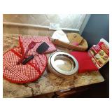 Bread Basket w/Case, Pie Plate, Plate Holder