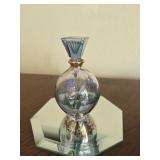 Crystal Perfume Bottle & Mirror Tray