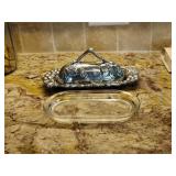 (1) AUTHOR COURT Stainless Butter Dish