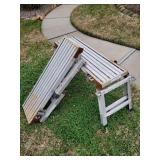 2 outdoor folding.Scaffolding benches have been