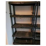 Six foot tall plastic shelving unit