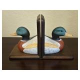 Vintage Ceramic Mallard Bookends + Decoys Book