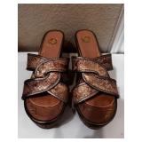 Sz: 7, Slide Brown Sandal