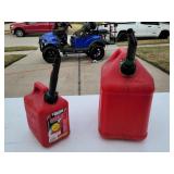 2 gas cans 1 1 gallon and 1 5 gallon. The one