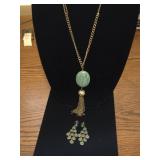 Turquoise Statement Necklace + Earrings