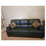 Very Comfortable Green Leather Couch