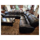 Very Large Leather 6 Piece Sectional w/3 Recliners