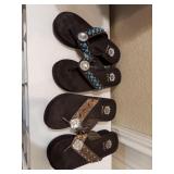Sz: 7, (2) Pairs Of Yellow Box Womenï¿½s Flip Flops