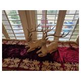 (2) Gold Glitter Reindeer