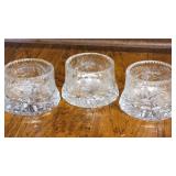 (3) Etched Crystal Wine Bottle Holders