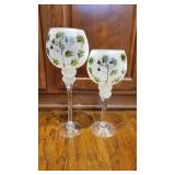 (2) Frosted Wine Glasses