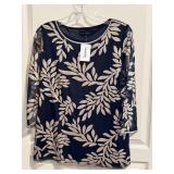 NWT Weavz Gold Sequins Design Blouse Medium