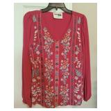 Savanna Jane Embroidered Pink Top
