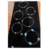 (7) Stackable Bracelets (1) is Turquoise