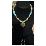 Turquoise Necklace & (1) Pr Earrings