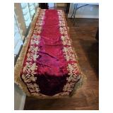96" Red & Gold Fringed Table Runner