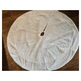 White w/Silver Sequined Velvet Tree Skirt