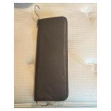 Vintage Leather Neck Tie Travel Case 6" x 16"