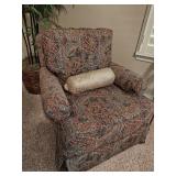 Upholstered Rocking Armchair w / Accent Pillow