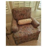 Swivel Rocking Armchair w/ Accent Pillow