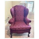 Burgundy Floral Chair 34" x 32"x 44"