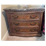 Bassett Marble Top 3 Drawers Night Stand