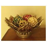 Gilded Wooden Bowl w/ Balls