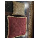 1 Small Beaded Throw Pillow & Large Square Pillow