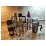 Assorted Metal Travel Drinkware and Thermos