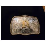 Sterling Silver Plated "R" Beltbuckle
