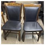 2 Upholstered Wood Chairs 18.5 in x 16 in x 34 in