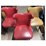3 Steel, Upholstered Chairs 19 in x 15 in x 34 in