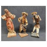 (3) Vintage Mexican Folk Art Sculptures Made F