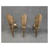 (3) Metal Sconces 17"
