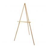 NIB Oak Display Tripod Easel 60 Wood Brass