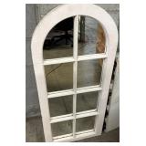 VTG Style Arched Wood Window Mirror 18 in x 41 in