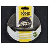 NWT LODGE Round Seasoned Cast Iron Grill Press