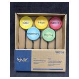 Style Selections 5Pcs Herb Pot Stake Set