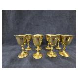(8) 6oz Silver Plated Gold Tone Goblets