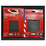 (2) Pkgs CRAFTSMAN Ceramic 1/4 Sheet 36 Grit 8pk
