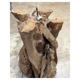 24" Tall Lighted Cypress Trunk Base