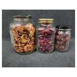 (3) Jars of Rose Petals